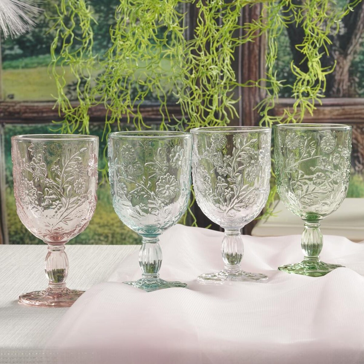 VILLA ITALIA Zestaw szklanek różowych 270 ml 6 sztuk MERIDA