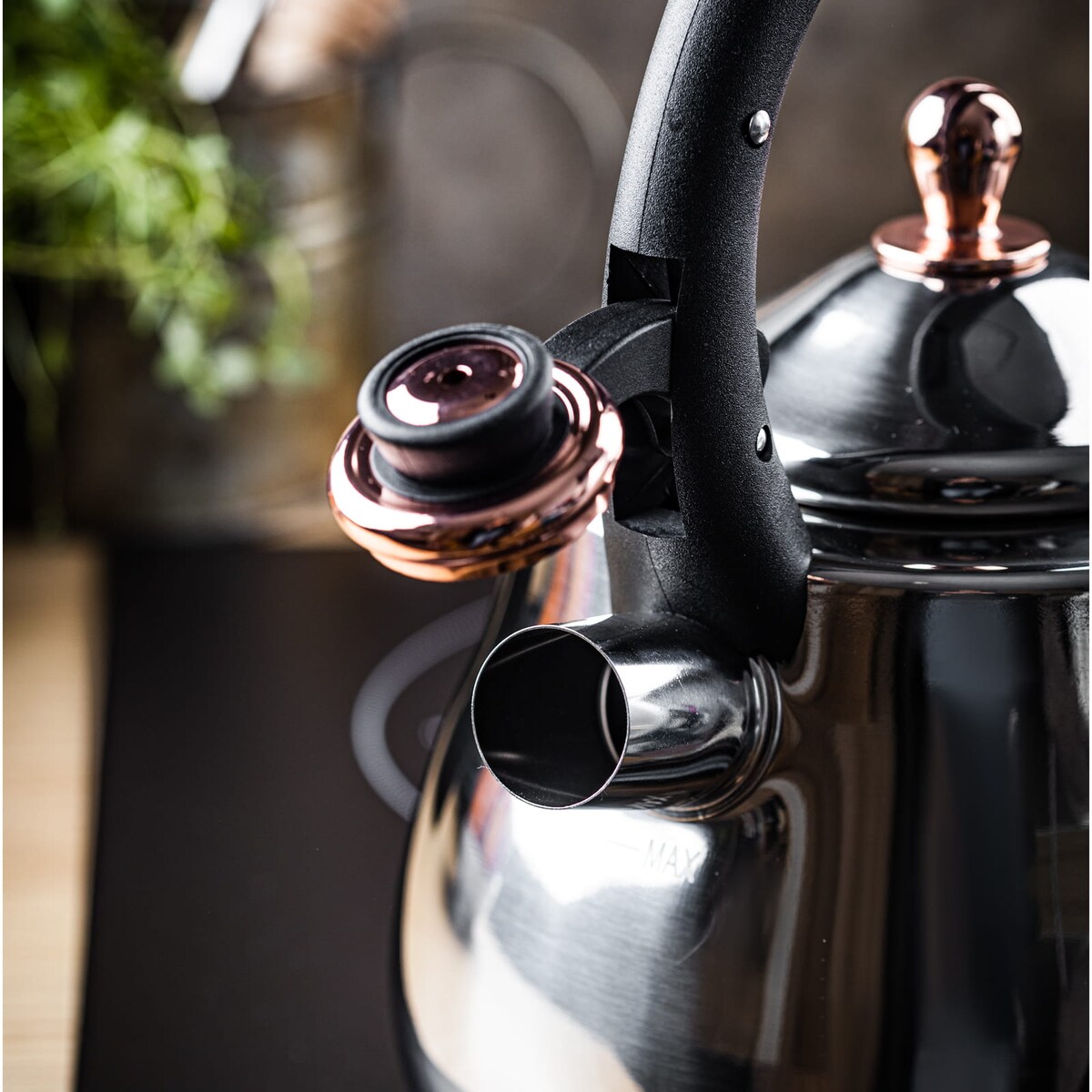 Czajnik stalowy na gaz 2.8L indukcja tradycyjny srebrny błyszczący KLAUSBERG