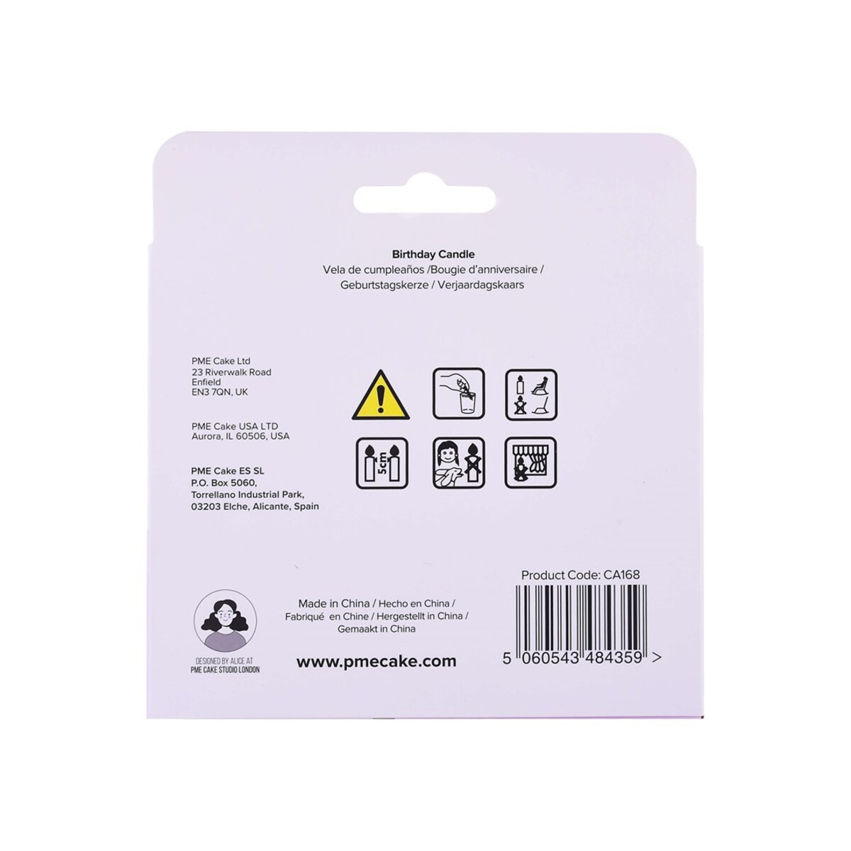 PME Dekoracyjna świeczka Happy Birthday 10 x 5 cm