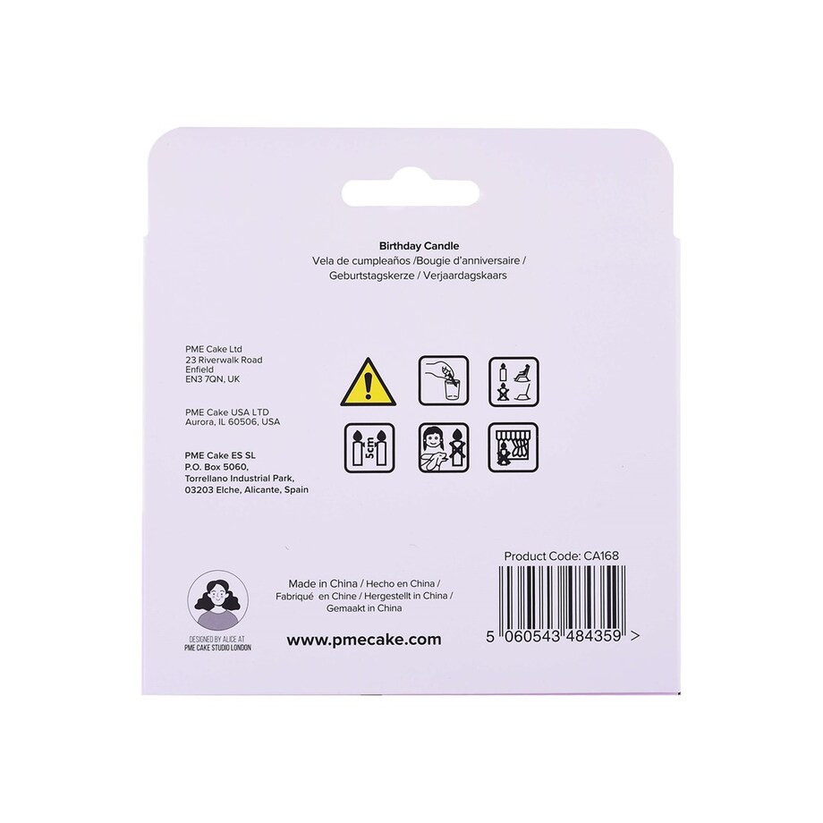 PME Dekoracyjna świeczka Happy Birthday 10 x 5 cm
