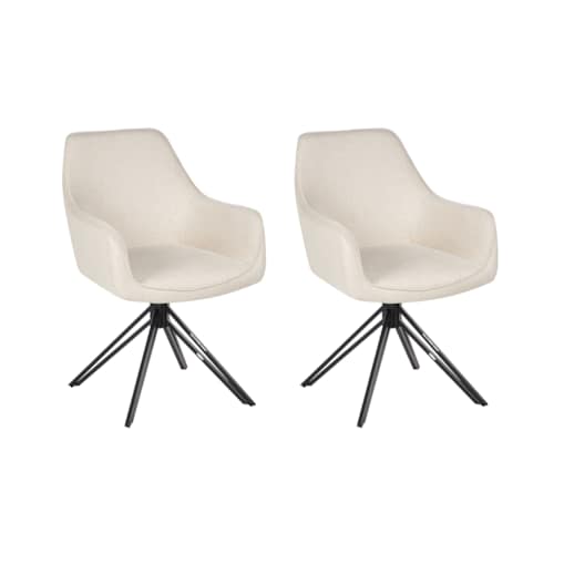 Zestaw 2 krzeseł do jadalni JODAR Tkanina Jasnobeżowy