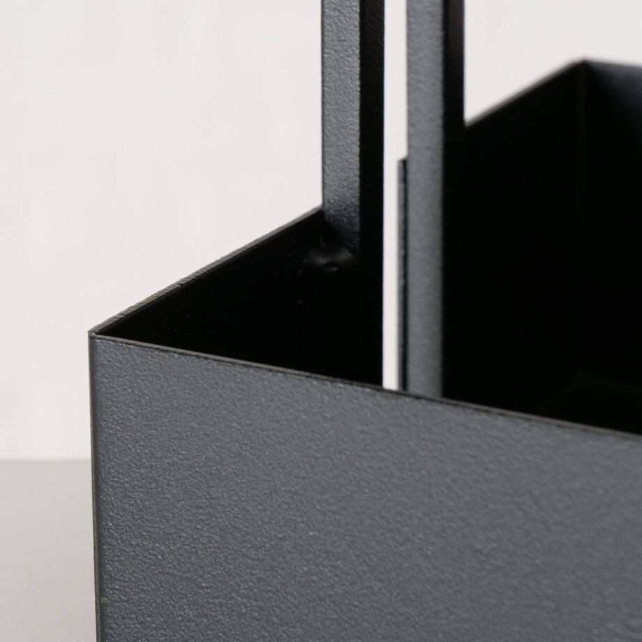 Metalowa taca dekoracyjna Como, czarna, 14 x 30 cm