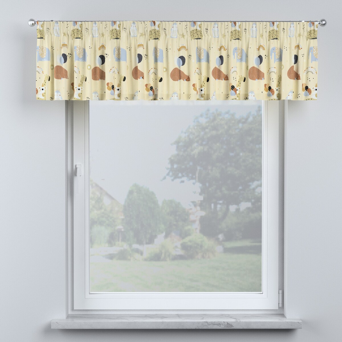 Lambrekin na taśmie marszczącej 130x40 beżowy