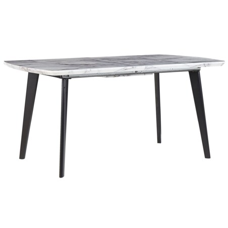 Stół do jadalni rozkładany 160/200 x 90 cm efekt marmuru z czarnym MOSBY