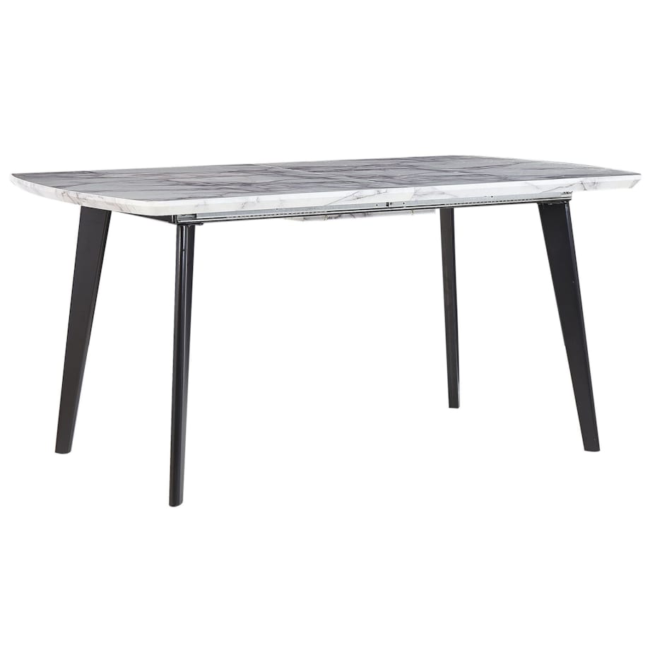 Stół do jadalni rozkładany 160/200 x 90 cm efekt marmuru z czarnym MOSBY