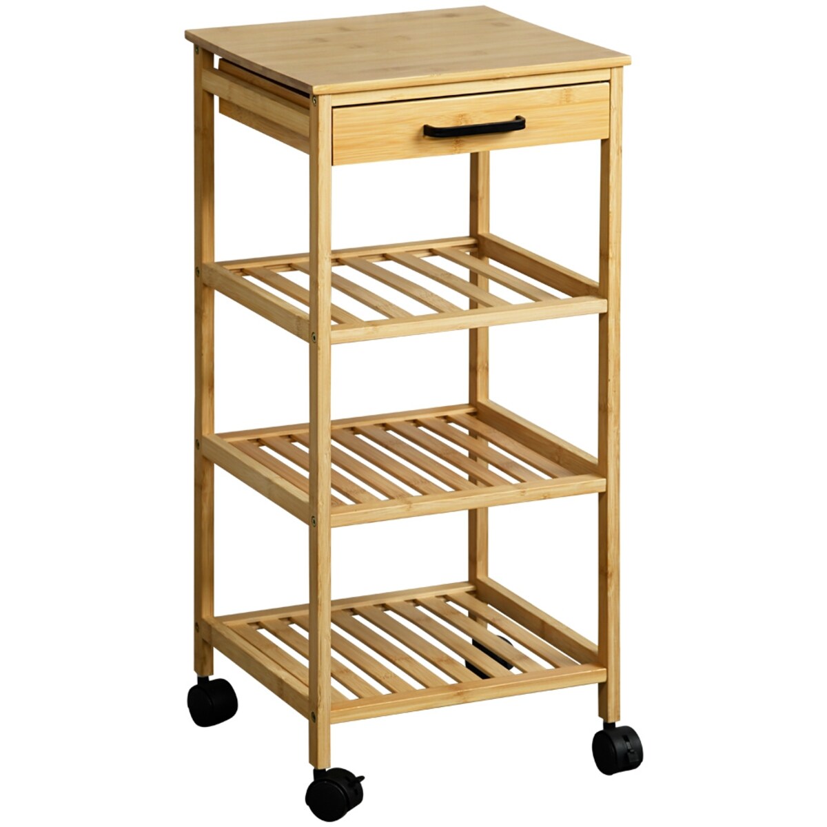 Kuchenny wózek KESPER, 33 x 33 x 73 cm, wykonany z bambusa