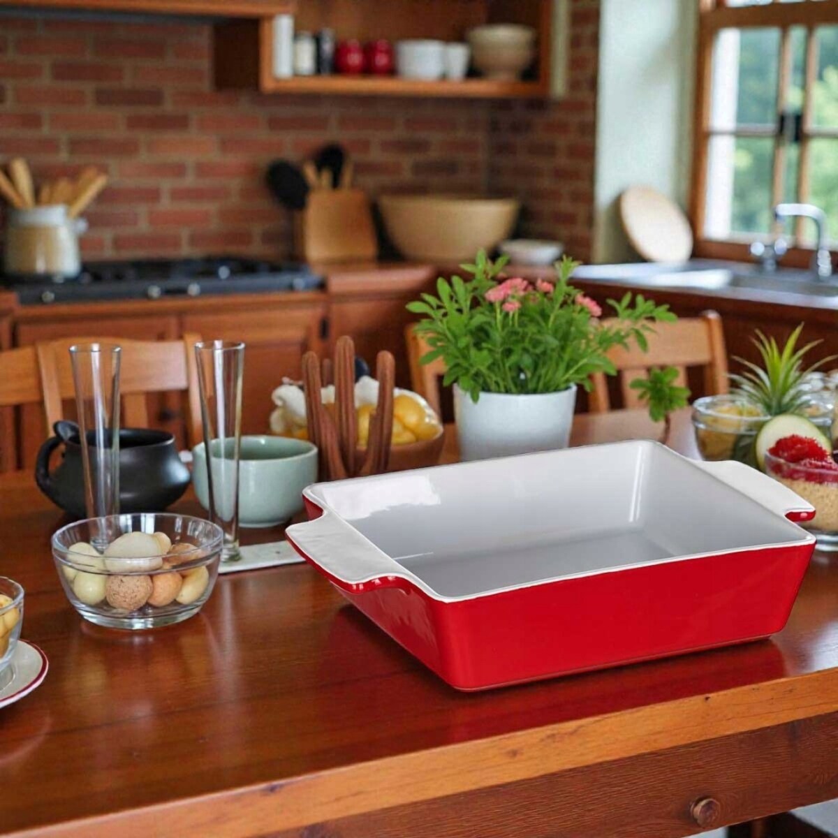FORMA NACZYNIE CERAMICZNE DO ZAPIEKANIA 33,5x22,5 cm BANQUET CZERWONE