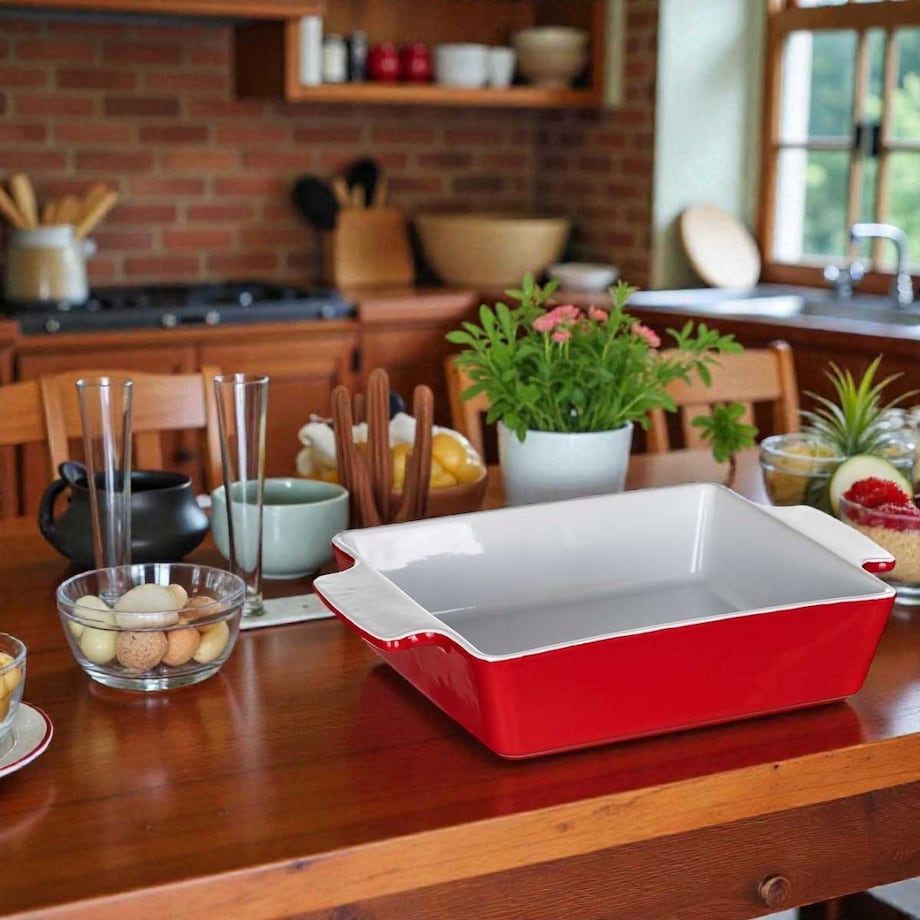 FORMA NACZYNIE CERAMICZNE DO ZAPIEKANIA 33,5x22,5 cm BANQUET CZERWONE