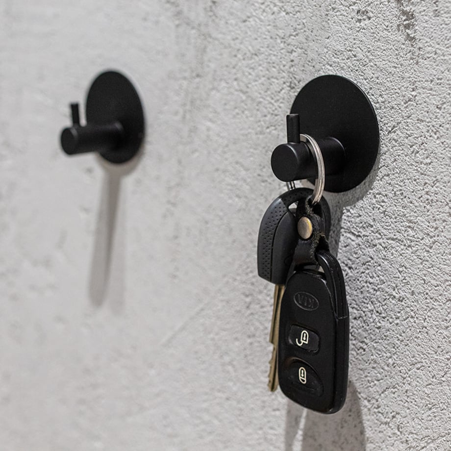 Wieszaki ścienne samoprzylepne zestaw 4 szt. czarne nowoczesne