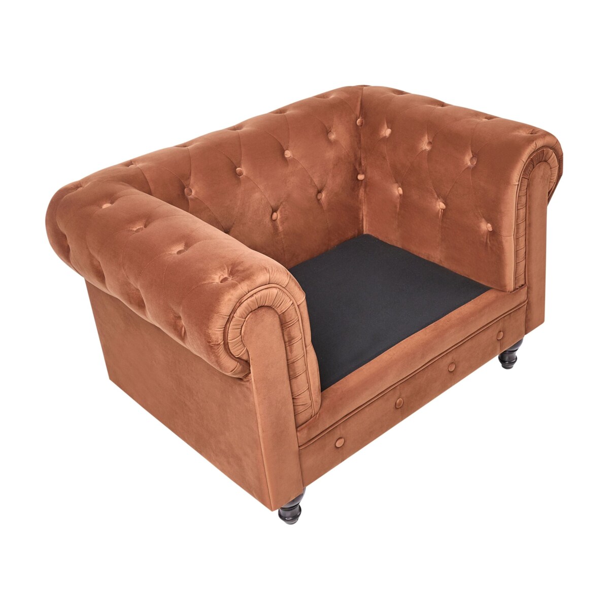 Komplet wypoczynkowy dla 4 osób CHESTERFIELD Welur Złoty brąz