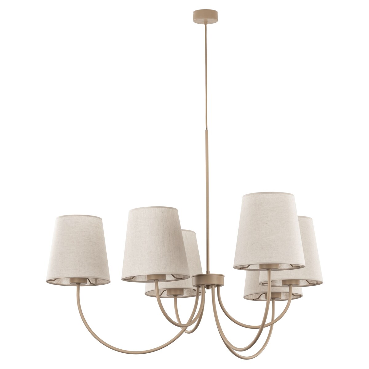 Żyrandol TK Lighting CANDI SABIA 11072 beżowy 6xE27 regulowana wysokość do salonu jadalni sypialni