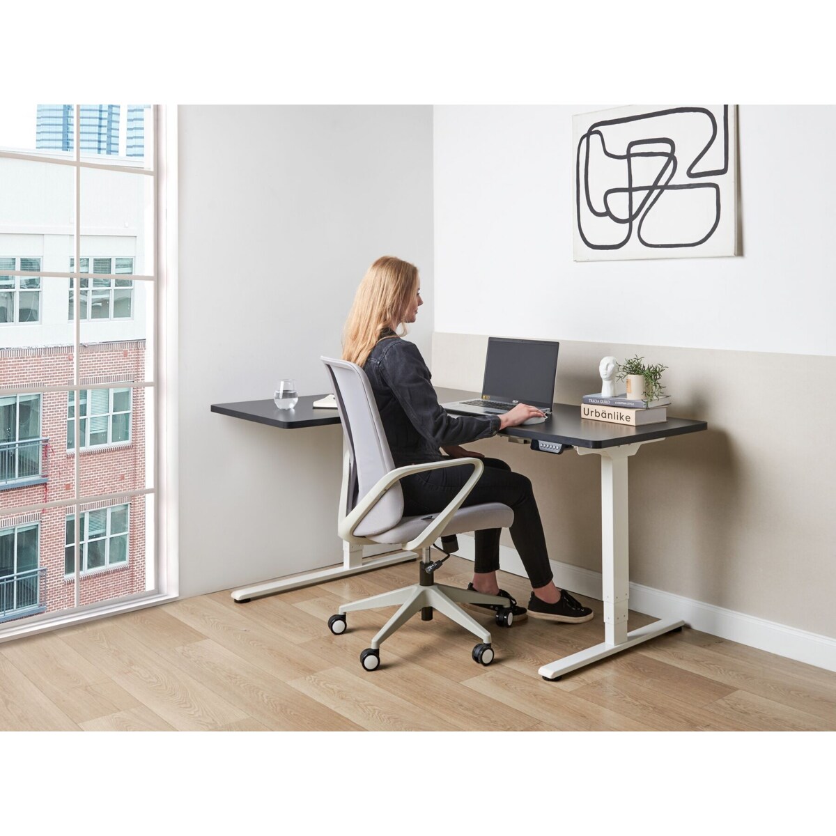 Biurko regulowane Elektryczny Lewostronny Czarny DESTINES