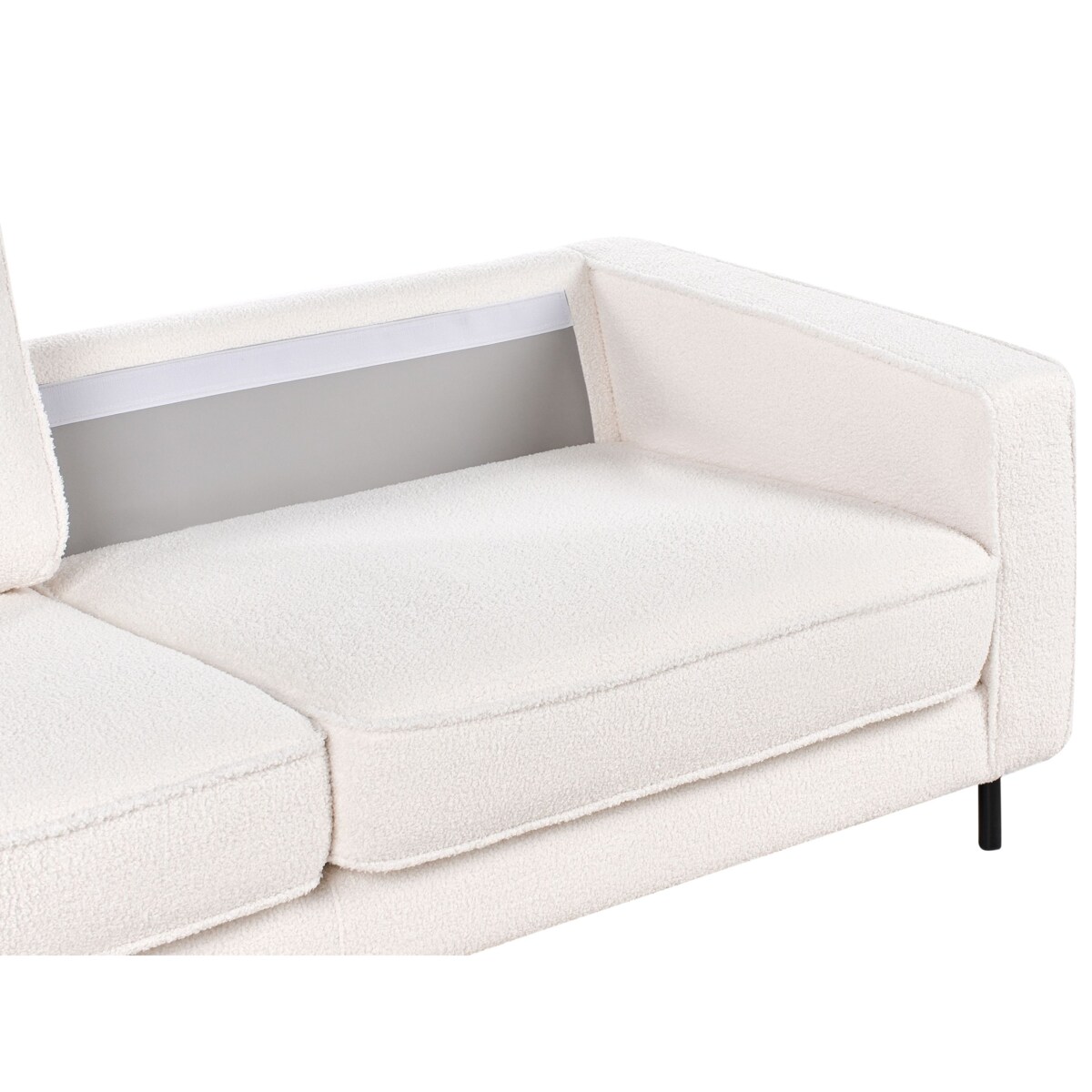 Sofa SAVALEN Boucle Biały dla 3 osób