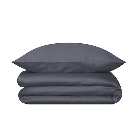 Pościel satynowa graphite grey 200/200 + 2 x 50/60 cm
