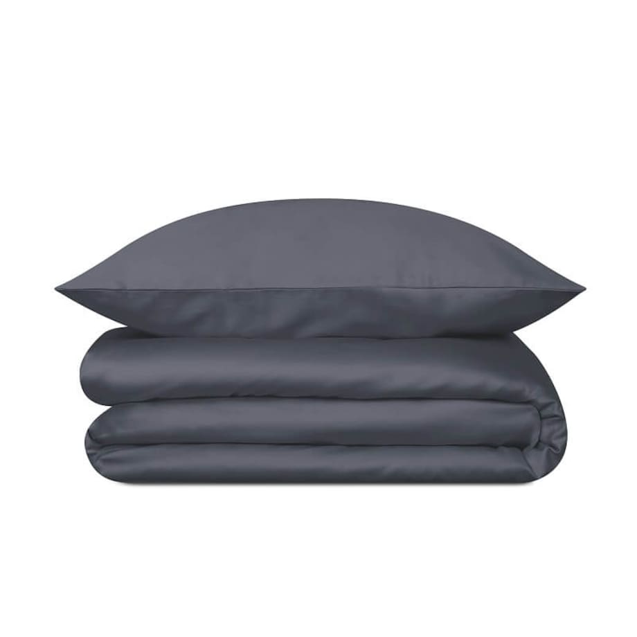 Pościel satynowa graphite grey 200/200 + 2 x 50/60 cm