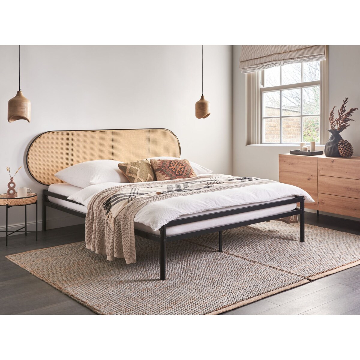 Łóżko Metal BOULIN 160 x 200 cm Czarny