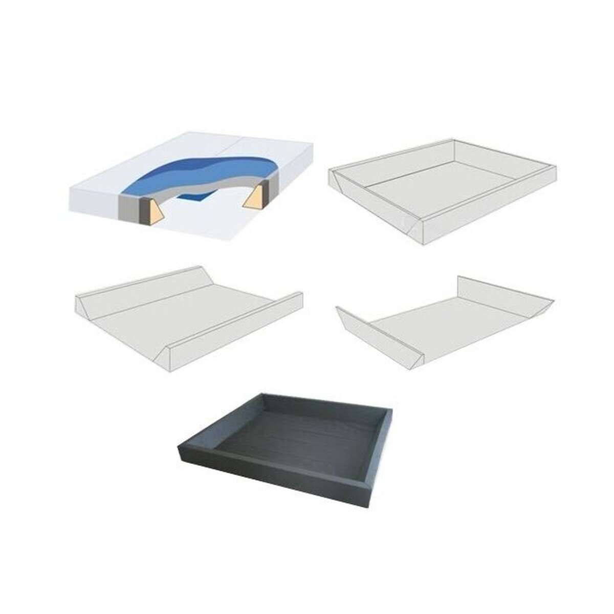 Łóżko wodne ze stolikami nocnymi 160 x 200 cm białe ZEN