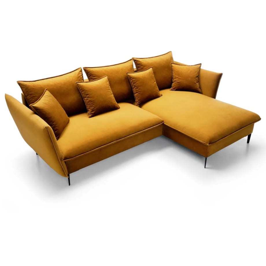 Narożnik z funkcją spania BOSS musztardowy prawy/lewy