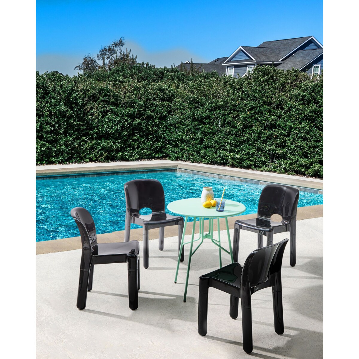 Zestaw 4 krzeseł ogrodowych BETIM Czarny