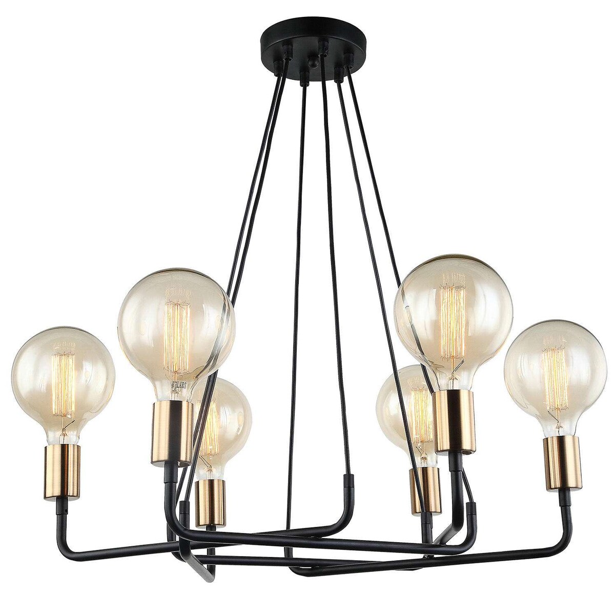 LAMPA wisząca BETTY MDM-3901/6 BK+BRO Italux industrialna OPRAWA metalowy zwis czarny brąz