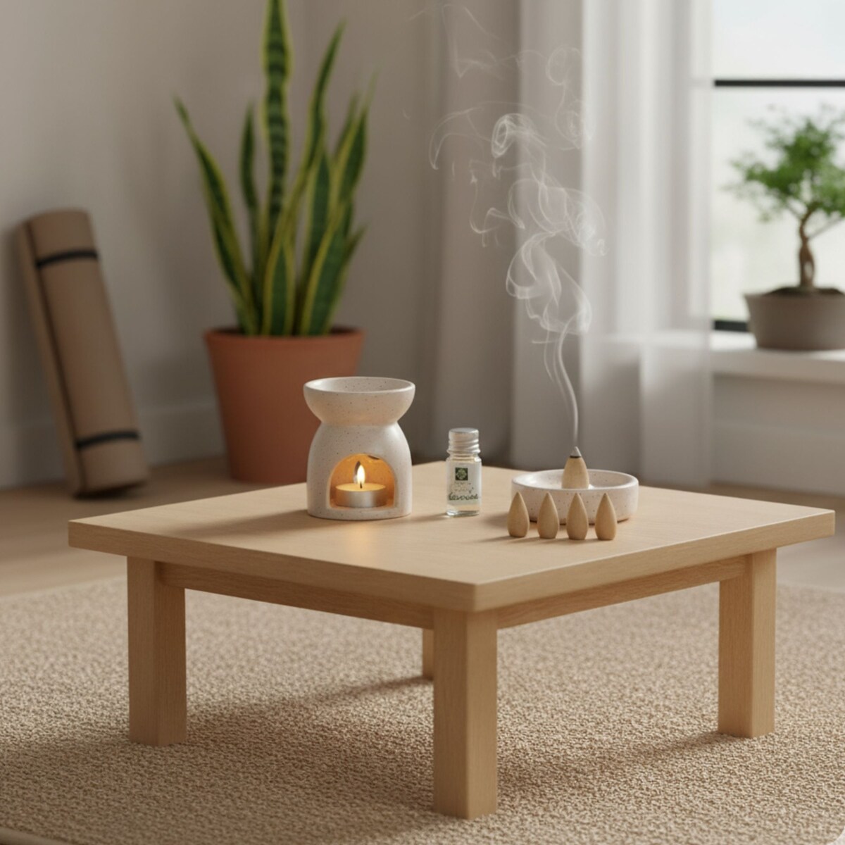 Kominek zapachowy + kadzidła HAPO, 9 elementów