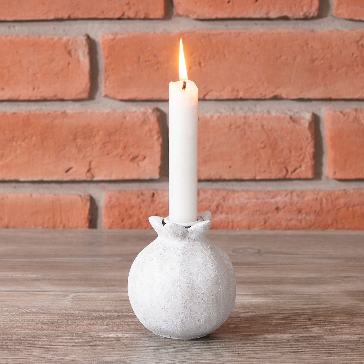 ŚWIECZNIK GRANAT ceramiczny BIAŁY śr. 7cm