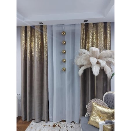 Zasłona welurowa Złoty Deszcz 140x270 cm
