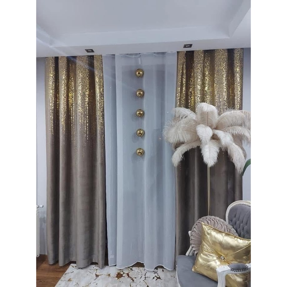 Zasłona welurowa Złoty Deszcz 140x270 cm
