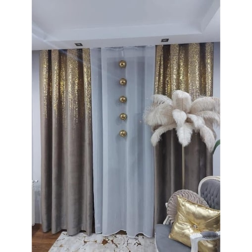 Zasłona welurowa Złoty Deszcz 140x270 cm