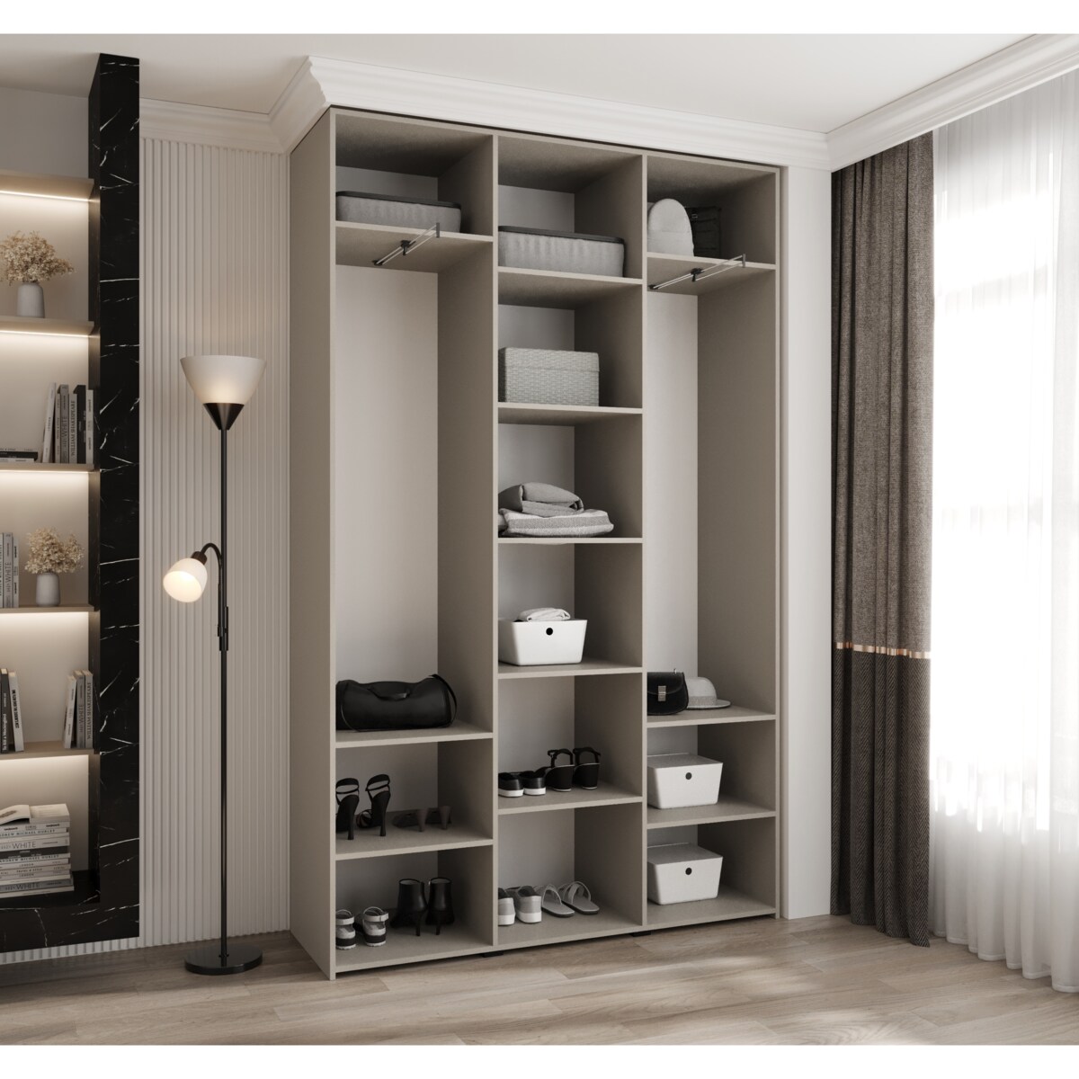 Szafa trzydrzwiowa Como 3 150 gł.40 kaszmir+złoty