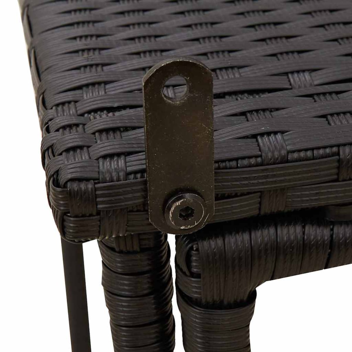 vidaXL Składany stół ogrodowy czarny 90x51x75 cm polirattan
