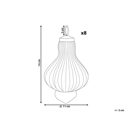 Zestaw 8 bombek BRILLANT Szkło Zielony