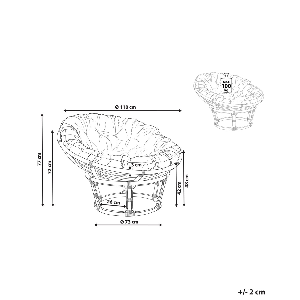 Krzesło ogrodowe Rattan Jasnobeżowy SALVO