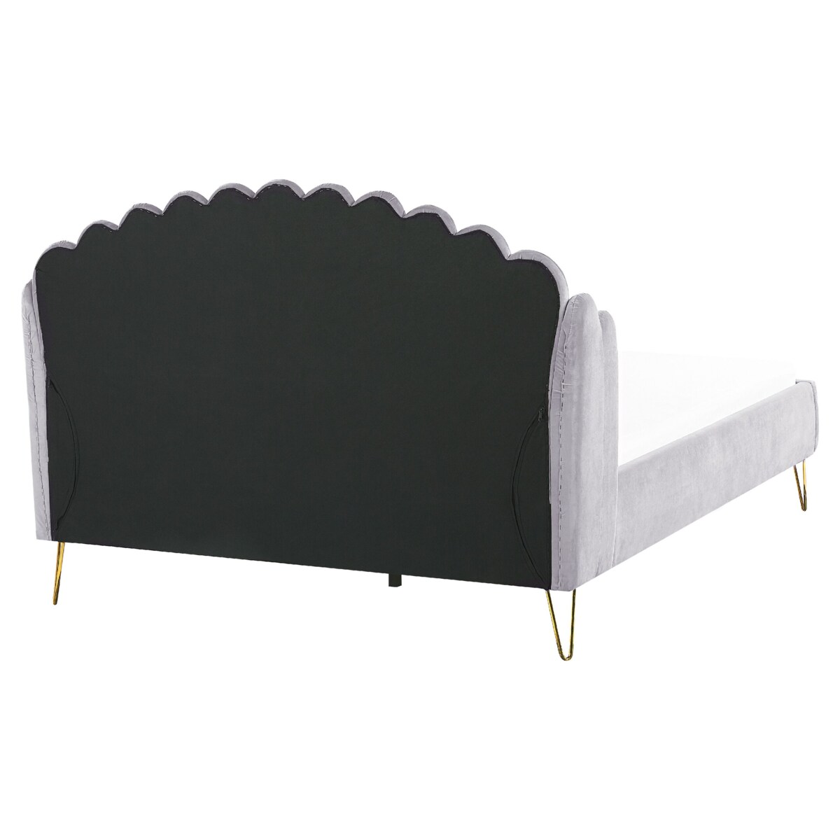 Łóżko welurowe 160 x 200 cm szare AMBILLOU