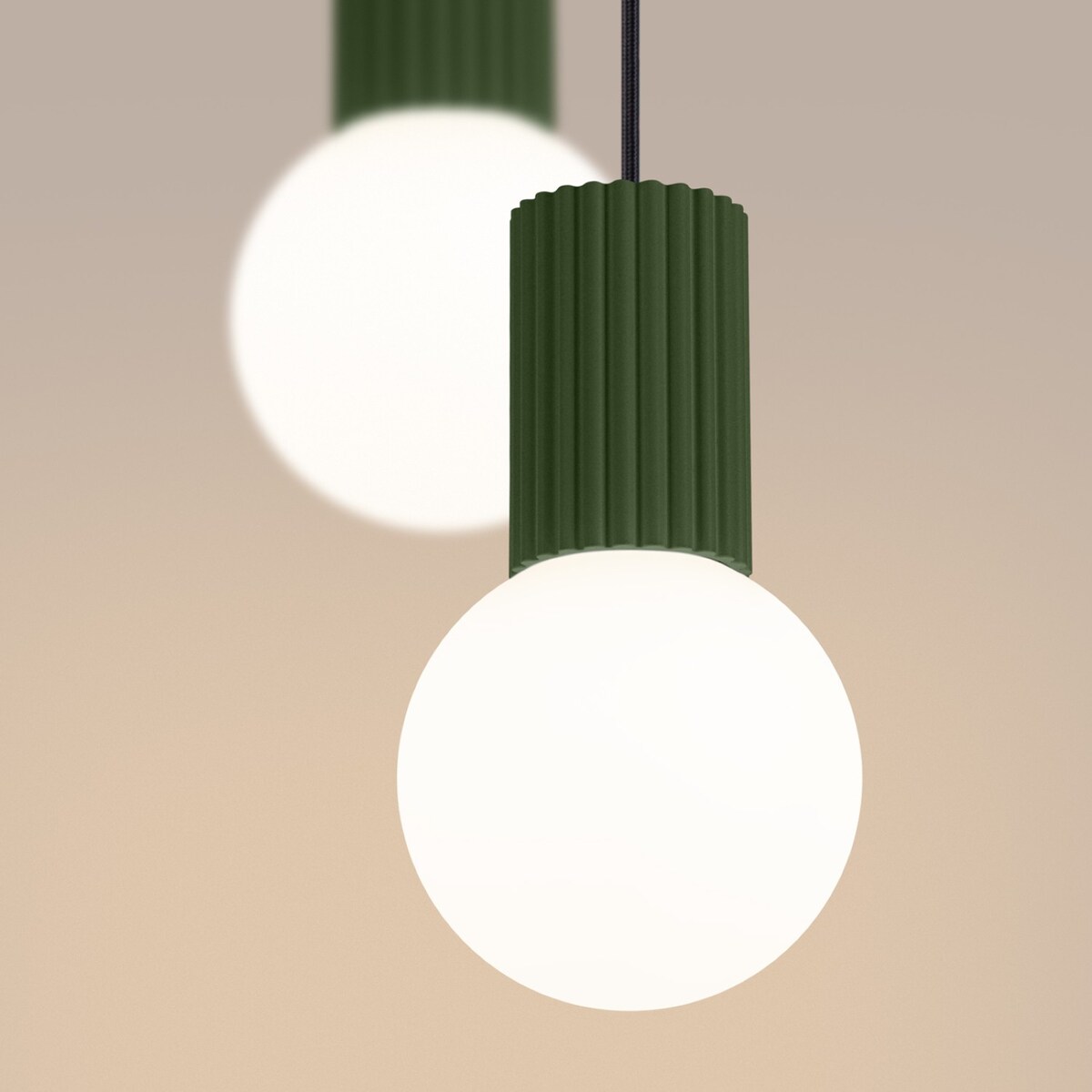 Lampa wisząca HALO 2P zielona oliwka