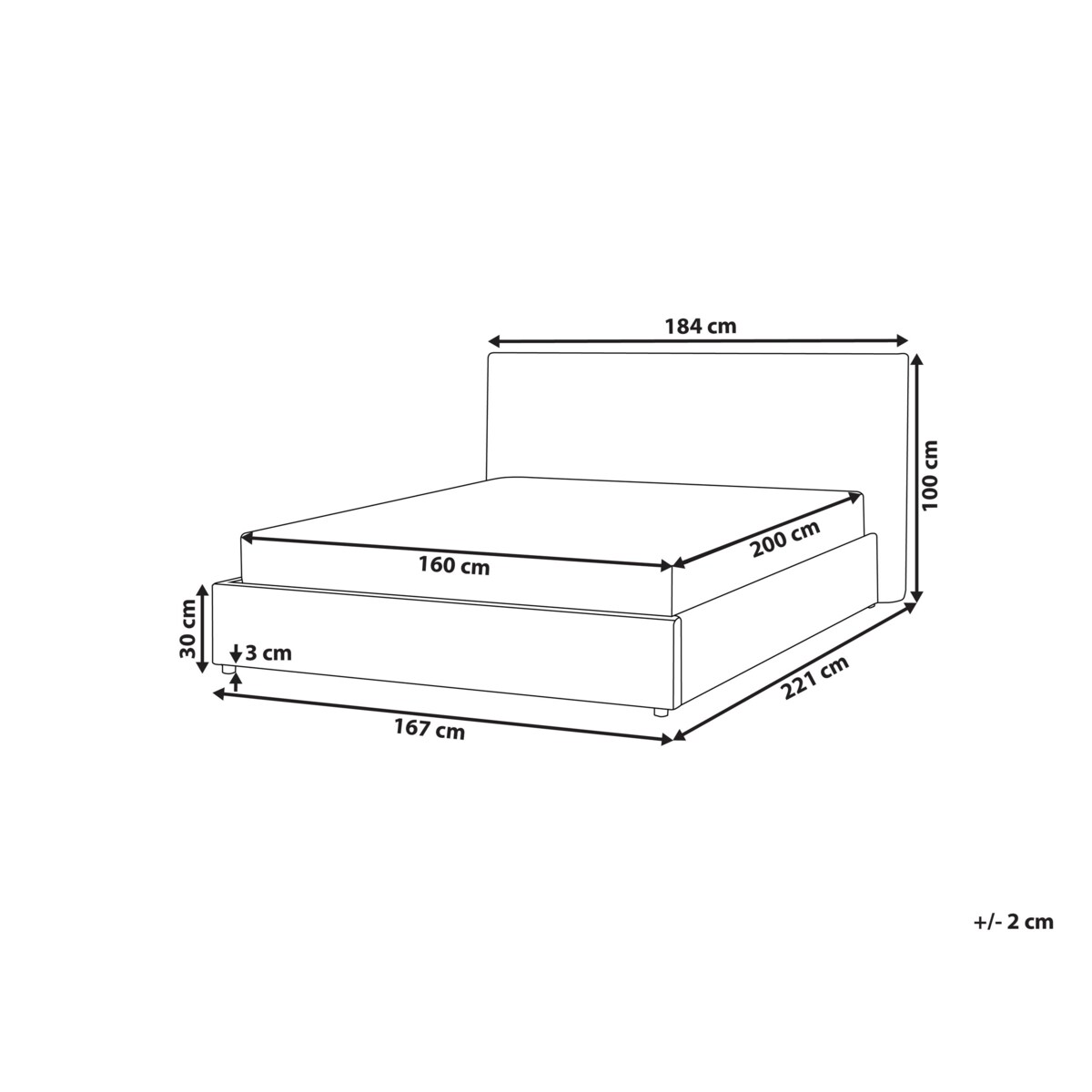Łóżko Welur LAVAUR 160 x 200 cm Beżowoszary
