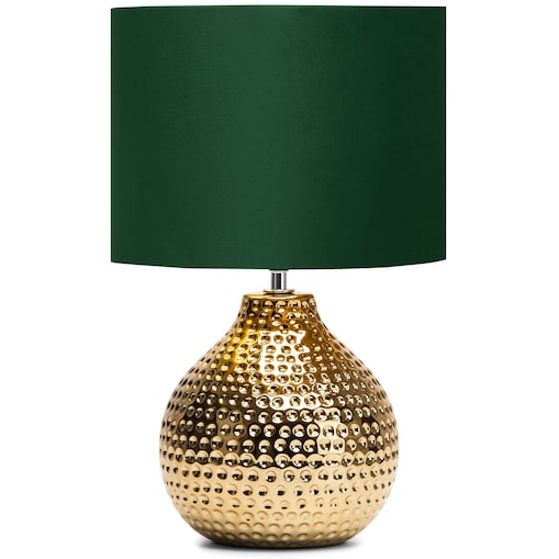 KONSIMO NIPER elegancka lampa stołowa złoto-zielony
