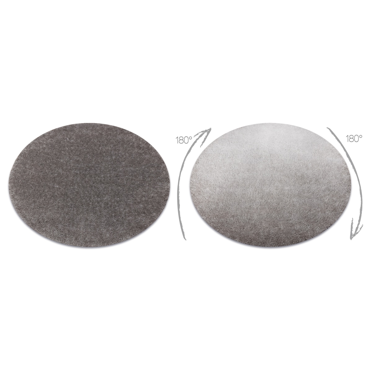 Dywan BUENOS koło 6646 shaggy jednolity, koło 150 cm