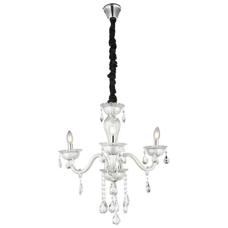 Żyrandol LAMPA wisząca TEEJAY 64118-3 Globo świecznikowa OPRAWA pałacowy zwis z kryształkami maria teresa biały