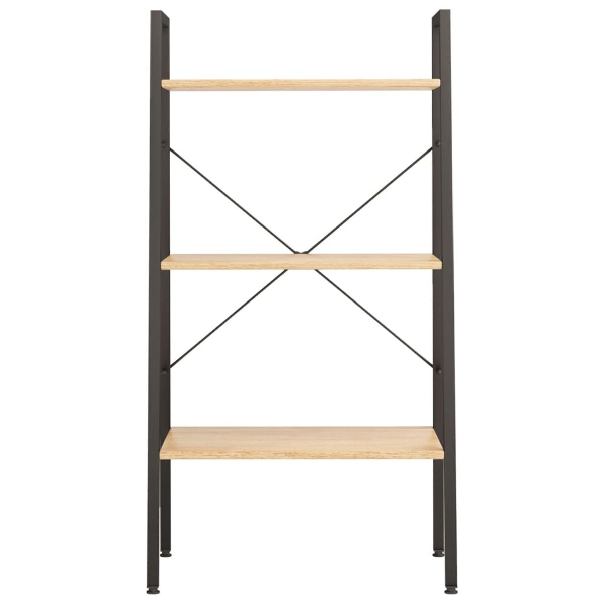 vidaXL Regał drabina z 3 półkami, jasnobrązowo-czarny, 56x35x108 cm