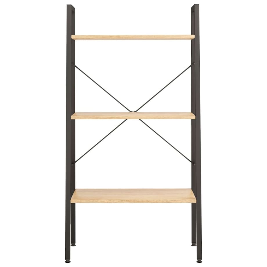 vidaXL Regał drabina z 3 półkami, jasnobrązowo-czarny, 56x35x108 cm