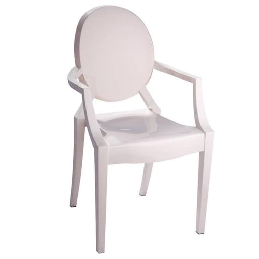 Krzesło z podłokietnikami SPIRIT MH-006CH-W Moos do kuchni kremowe, Step Into Design