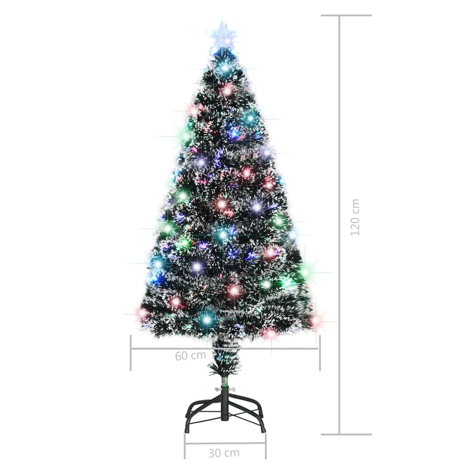 vidaXL Sztuczna choinka z LED i stojakiem 120 cm, włókno optyczne