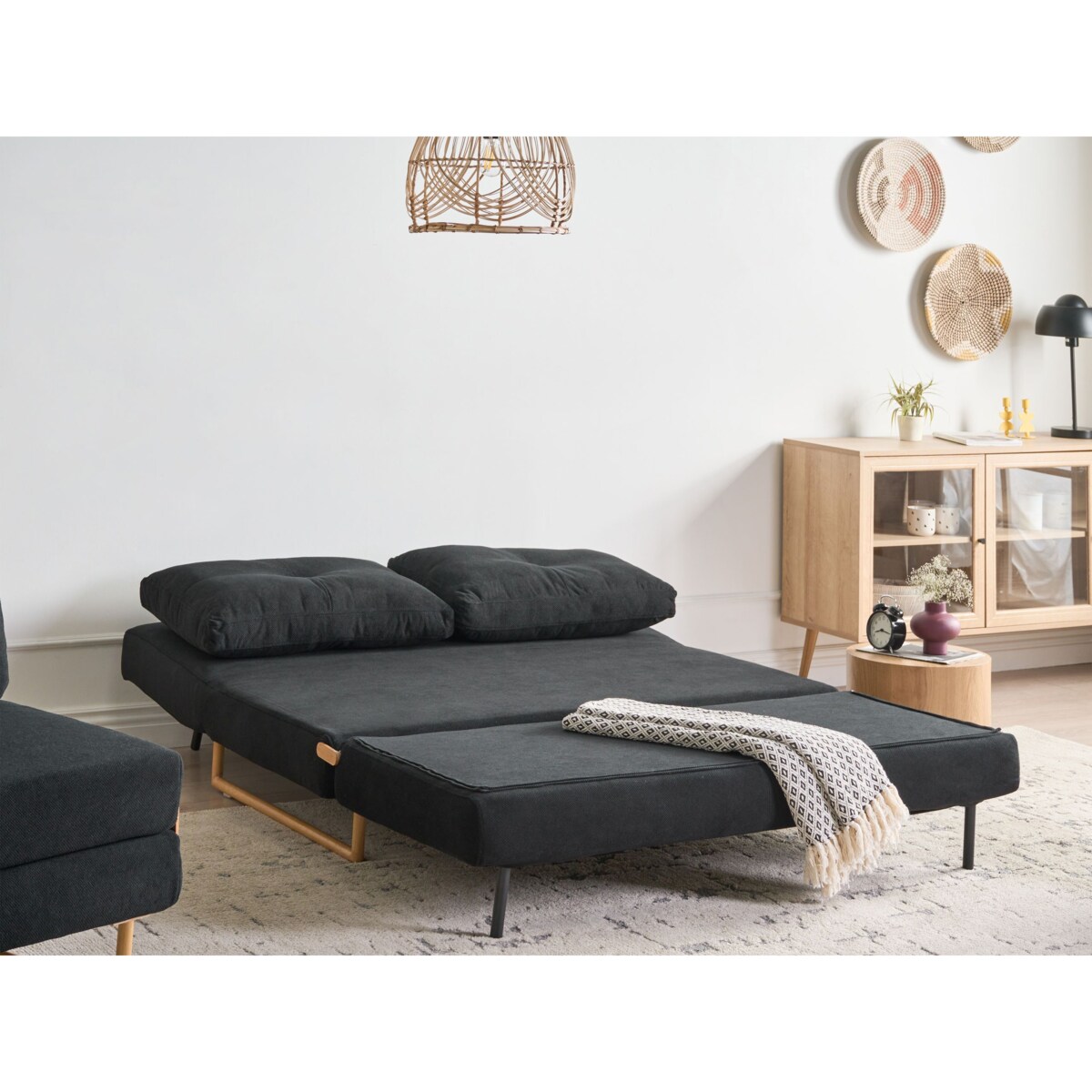 Sofa rozkładana dla 3 osób JERSLEV Czarny