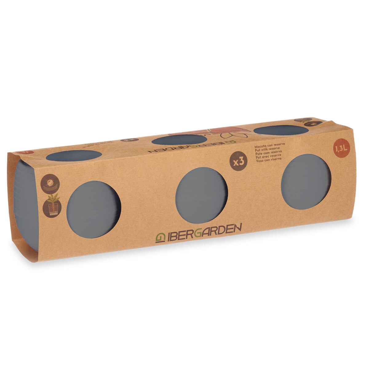 Doniczki samonawadniające, plastikowe, 3 sztuki, Ø 10 cm