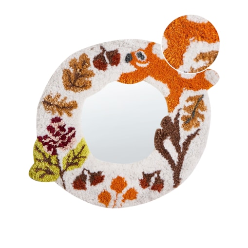 Lustro ścienne BORITI 51 cm 40 cm Bawełna Biały