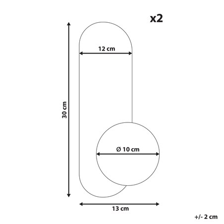 Zestaw 2 lamp ściennych LEISI Biały