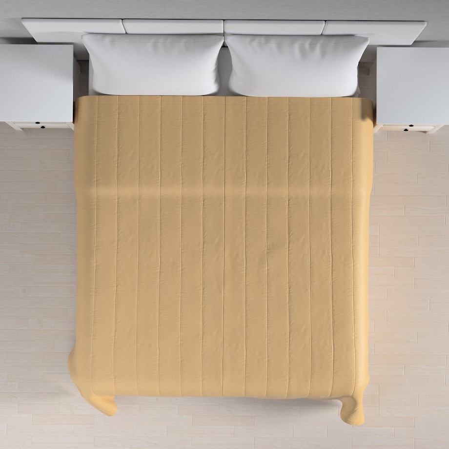 Narzuta pikowana w pasy 130x210 złoty z połyskiem