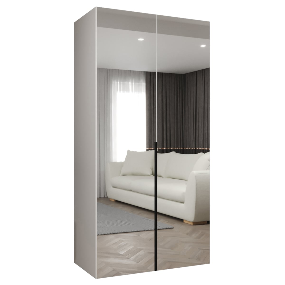 Szafa uchylna otwierana ALICANTE 3 100 wys. 202 cm Biały + u. Czarny