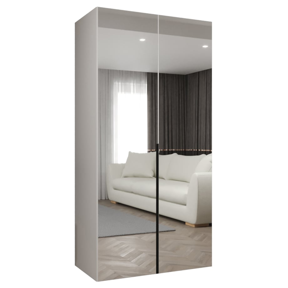 Szafa uchylna otwierana ALICANTE 3 100 wys. 202 cm Biały + u. Czarny